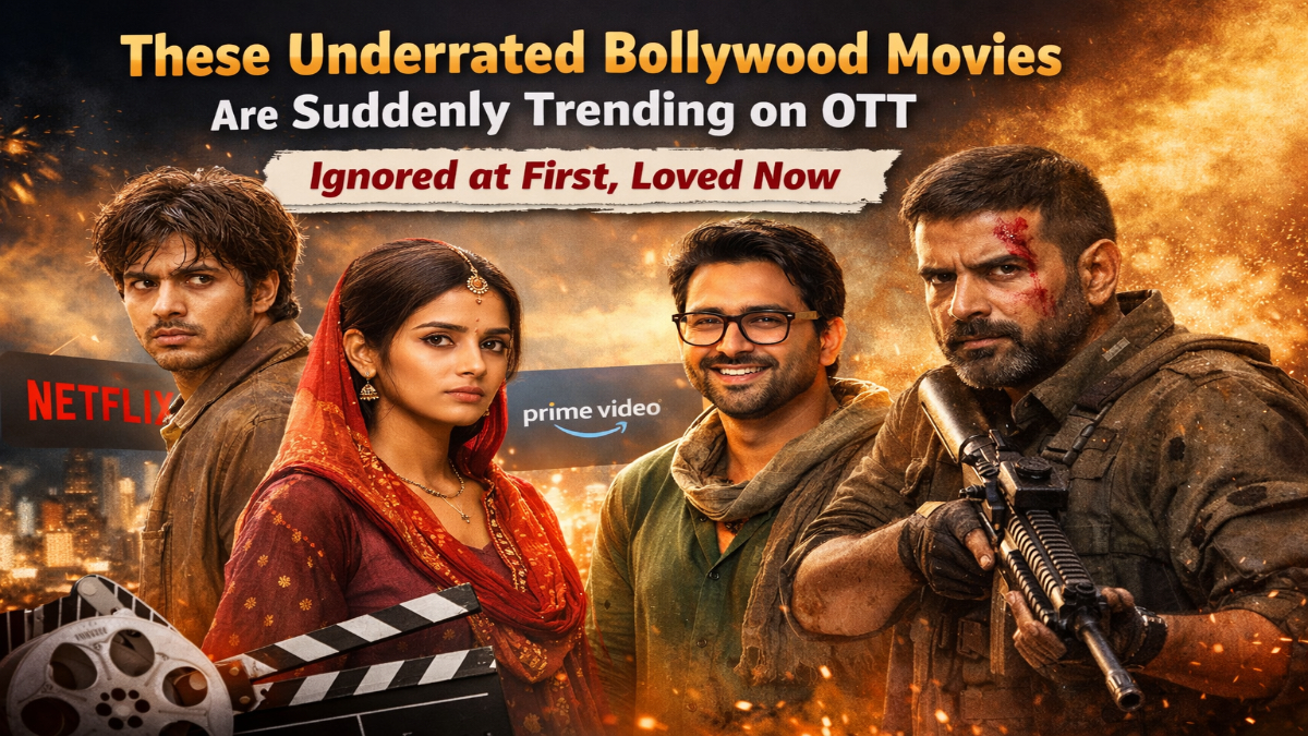 AI-generated image representing underrated Bollywood movies trending on OTT platforms